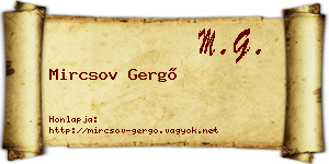 Mircsov Gergő névjegykártya