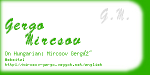 gergo mircsov business card